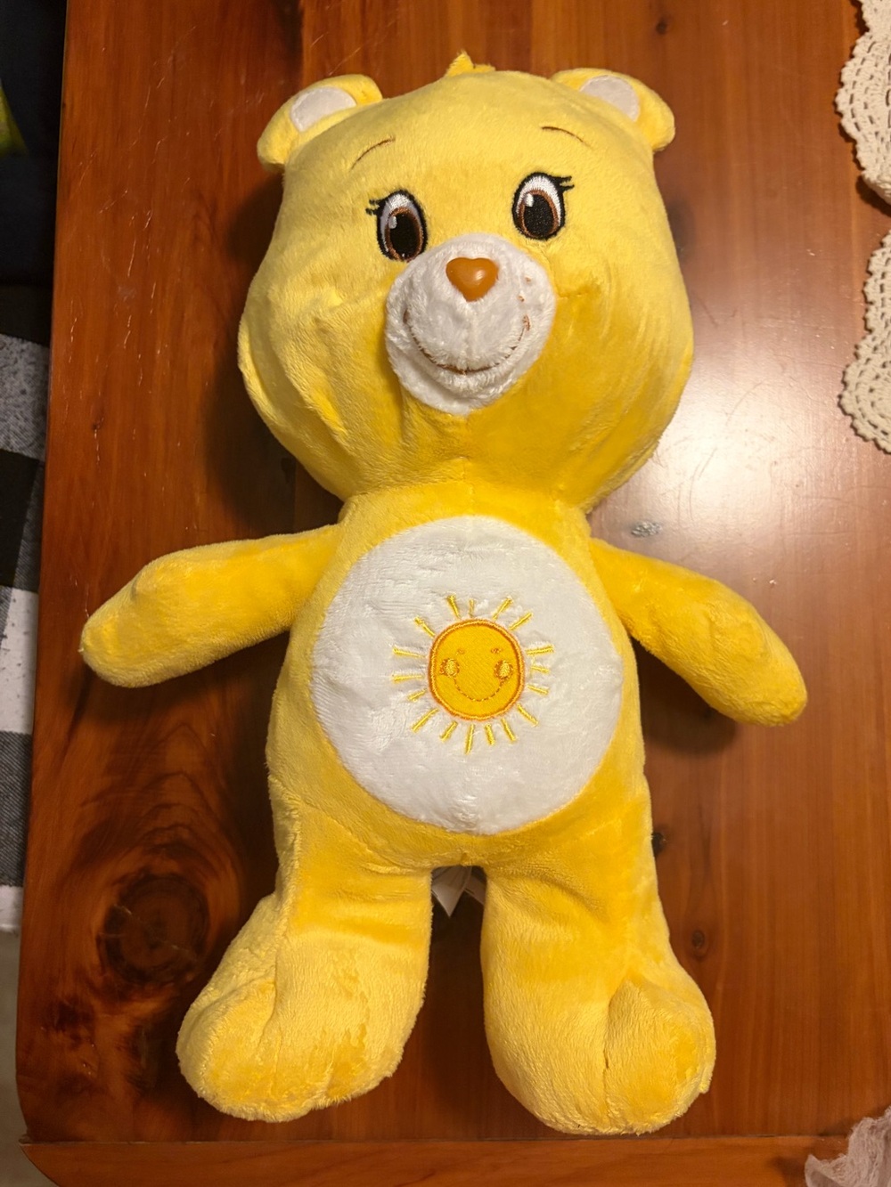 Care Bears Yellow Plush Sun Bear Stuffed Toy - Soft Cuddly Kids Plush